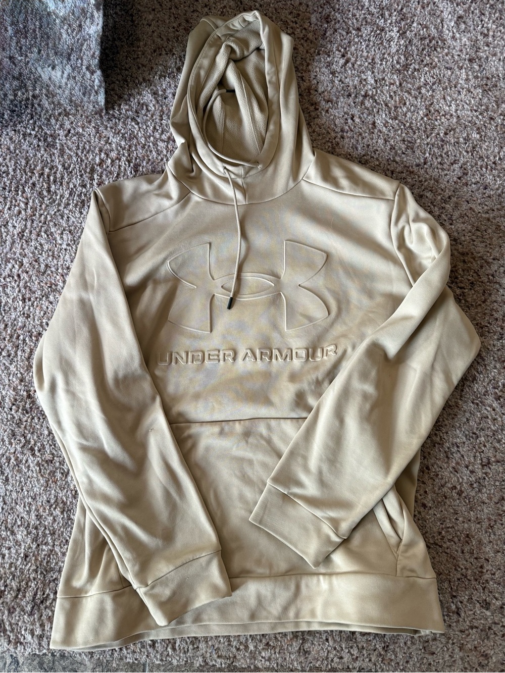 Under Armour Men’s Beige/Tan Embossed Logo Hoodie